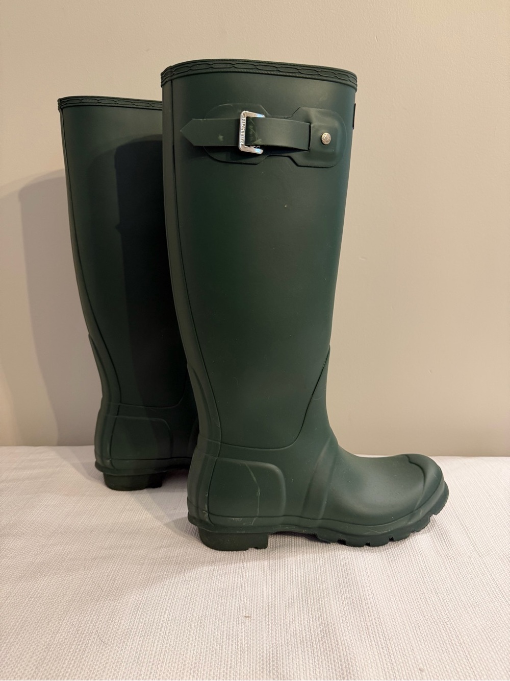Women’s Hunter Tall Matte Forest Green Rain Boots sz 7 *never worn see pics - Picture 4 of 10